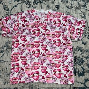 Valentines Scrub Top